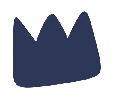 Hand drawn cartoon expression sign doodle flat icon Black crown. Vector illustration