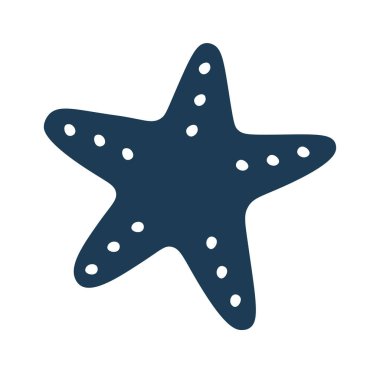 Starfish black silhouette flat icon. Vector illustration