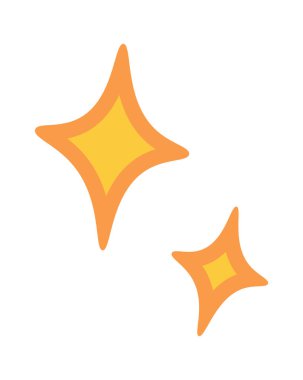 Hand drawn stars cartoon expression sign doodle flat icon. Vector illustration