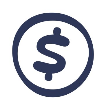 Hand drawn money cartoon expression sign doodle flat icon. Vector illustration