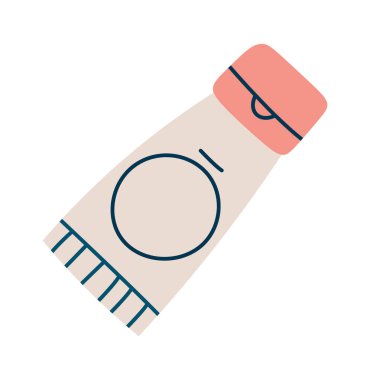 Sunscreen flat icon Moisturizing cream for face and body. Vector illustration