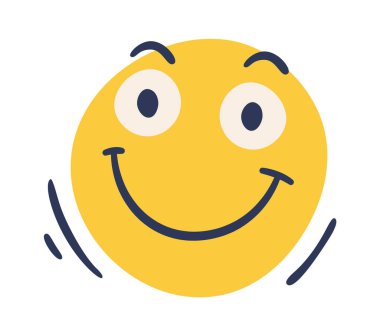 Hand drawn cartoon expression sign doodle flat icon Smiley. Vector illustration