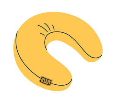 Travel neck pillow flat icon. Vector illustration