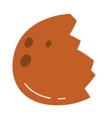 Eggshell food waste flat icon Sorted organic garbage. Vector illustration
