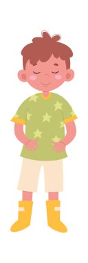 Happy child flat icon Leisure time. Vector illustration