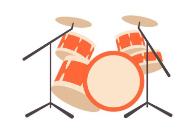 Drum flat icon Modern musical instrument. Vector illustration