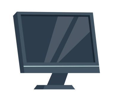 Computer monitor illustration Electronic device element. Vector illustration