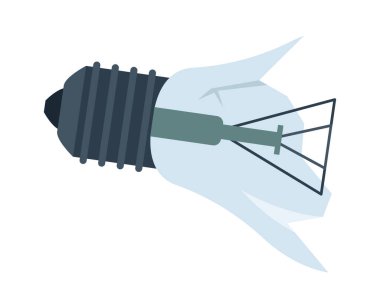 Broken light bulb flat illustration Cracks on device. Vector illustration