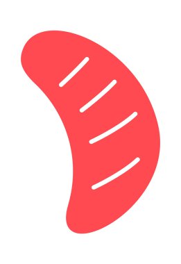 El çizimi limon dilimi soyut meyve tasarımı elementi. Vektör illüstrasyonu