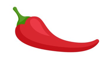 Meksika geleneksel yemek düz çizimi yeşil kırmızı biber. Vektör illüstrasyonu