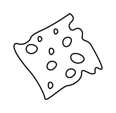 Bir dilim peynirli fast food. Vektör illüstrasyonu