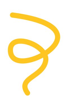 El çizimi soyut ikon kıvrımlı çizgi dekor ögesi. Vektör illüstrasyonu