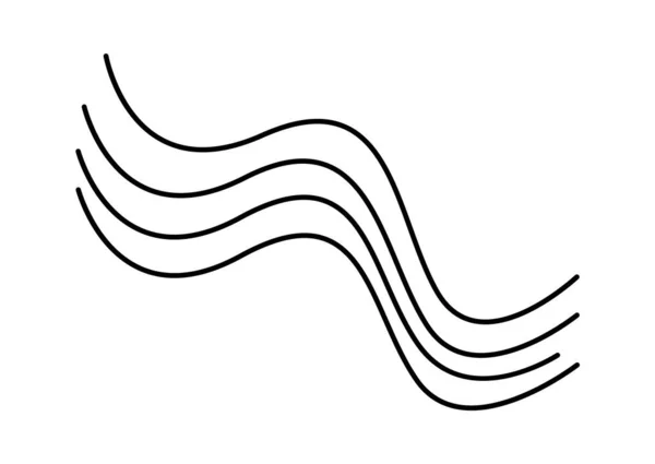 Elément Abstrait Design Arc Ciel Dessiné Main Lignes Bouclés Illustration — Image vectorielle