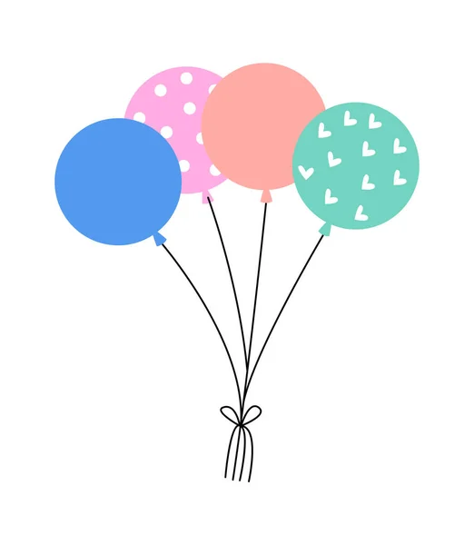 Hand Drawn Abstract Balloons Decor Party Vector Illustration — Stock Vector