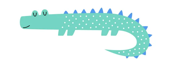 Handritad Abstrakt Krokodil Platt Illustration Vilda Djur Designelement Vektorillustration — Stock vektor