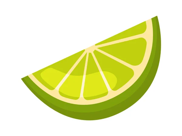 Lime Wedge Fruit Flat Illustration Citrus Fruit Design Elements 矢量说明 — 图库矢量图片