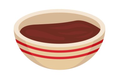 Meksika mutfağı düz çizim sosu kasede. Vektör illüstrasyonu