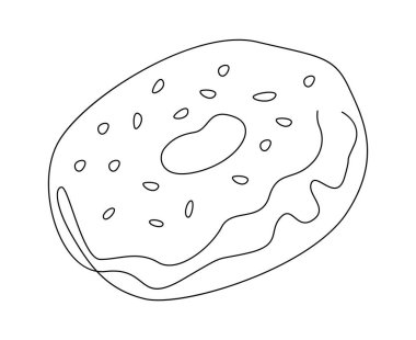 Donut Line sanat tatlısı. Vektör illüstrasyonu