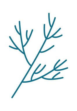 Elle çizilmiş dereotu soyut tasarım öğesi Yiyecek Bağımlılığı. Vektör illüstrasyonu