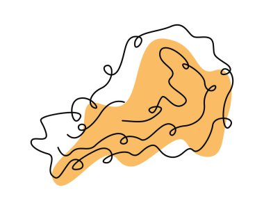 Fast food el yapımı ikon. Vektör illüstrasyonu