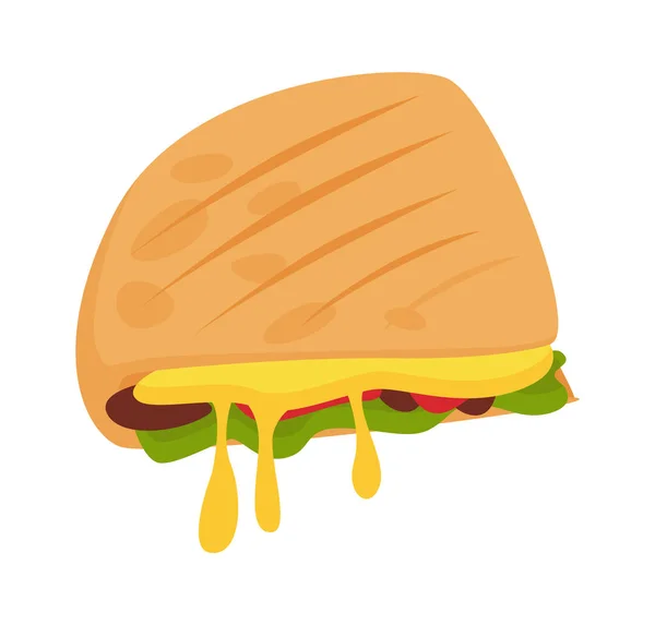 Cucina Tradizionale Messicana Illustrazione Piatta Sandwich Illustrazione Vettoriale — Vettoriale Stock
