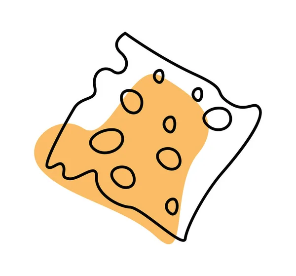 有彩色斑点的奶酪片 矢量说明 — 图库矢量图片