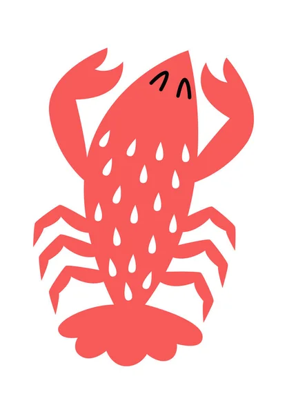 Hand Drawn Abstract Lobster Wild Animal Design Element Vector Illustration — Stock Vector