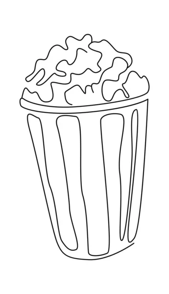 Popcorn Fast Food Przekąska Ilustracja Wektora — Wektor stockowy