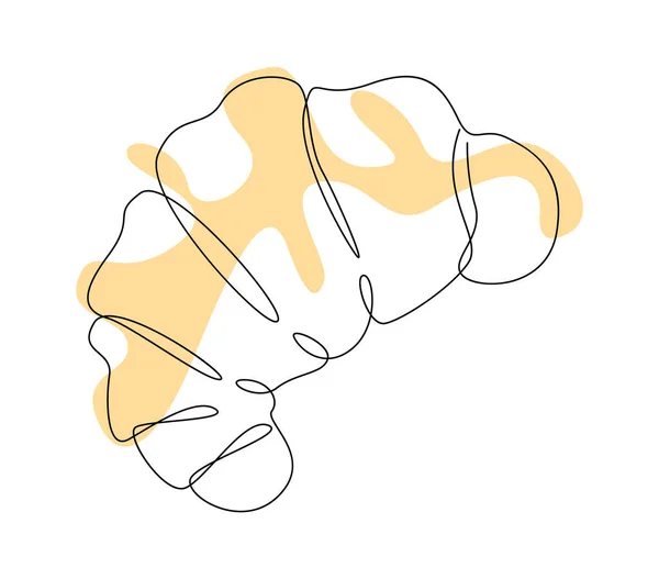 Dessert Croissant Avec Tache Couleur Illustration Vectorielle — Image vectorielle