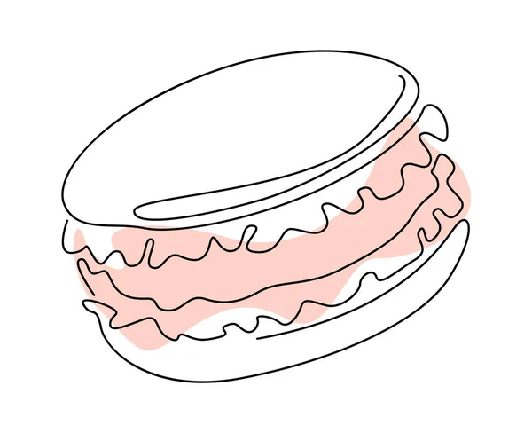 Dolci Macaron Dessert Posto Colori Illustrazione Vettoriale — Vettoriale Stock