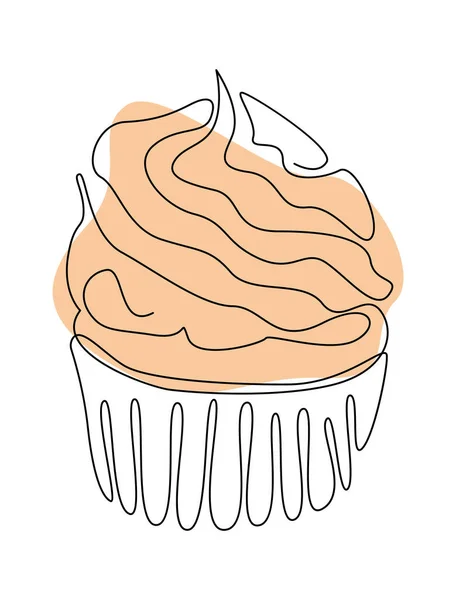 Cupcake Postres Con Manchas Color Ilustración Vectorial — Vector de stock