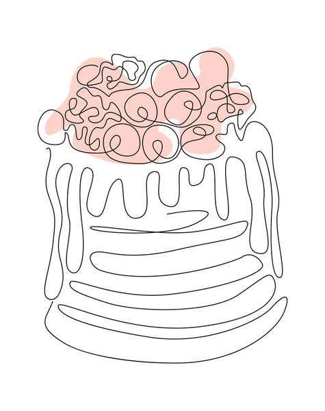Birthday Cake Color Spot Dessert Vector Illustration — Stock Vector