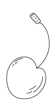 Cherry in the line art Hand ayrıntılı eskiz çizmiş. Vektör illüstrasyonu