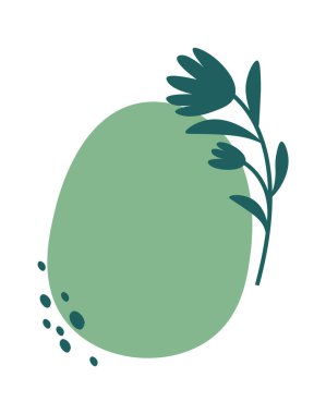 Çiçek çerçeve tasarım elementinin soyut şekli. Vektör illüstrasyonu