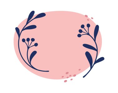 Çiçek çerçeve tasarım elementinin soyut şekli. Vektör illüstrasyonu