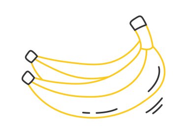 Devamlı muz çizgisi. Meyve tasarım elementinin renkli çizgileri. Vektör illüstrasyonu