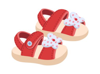 Çocuklar için ayakkabılar, şık ayakkabılar. Vektör illüstrasyonu