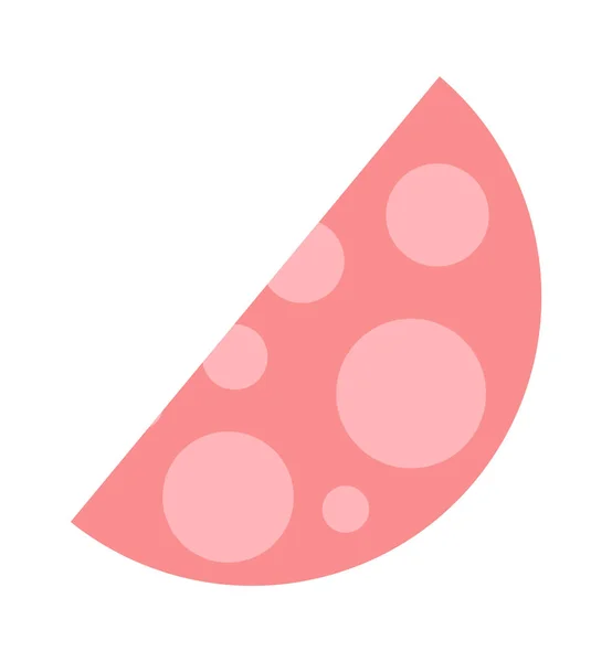 Rebanada Salami Ingrediente Para Pizza Ilustración Vectorial — Archivo Imágenes Vectoriales
