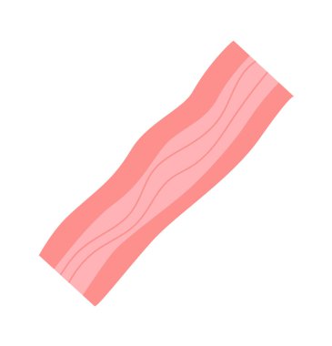 Pizza için bir dilim pastırma. Vektör illüstrasyonu