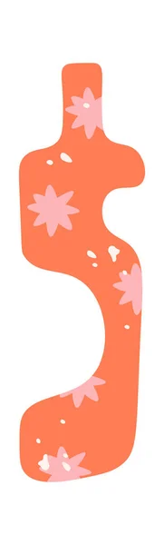 Handgezeichnete Dekorative Handgefertigte Vase Mit Seltsamer Form Flache Abbildung — Stockvektor