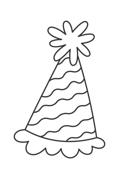 День Рождения Шляпа Праздник Элемент Дизайна Линейке Искусства Векторная Иллюстрация — стоковый вектор