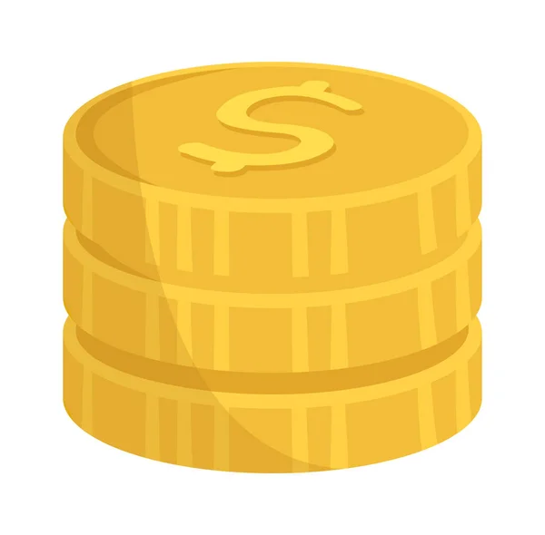 Goldmünzen Finanz Und Bankensystem Vektorillustration — Stockvektor