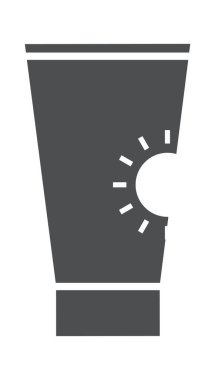 Güneş kremi simgesi cilt bakımı için nemlendirici krem. Vektör illüstrasyonu