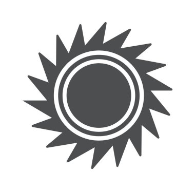 Güneş sembolü Summer ve sıcak Günışığı tasarım elementi. Vektör illüstrasyonu