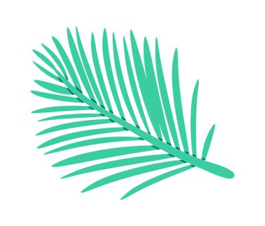 Tropik çiçek yaprağı vektörü düz illüstrasyon egzotik bitki