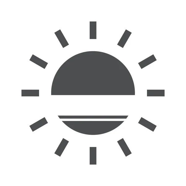 Ícone Glifo Sol Elemento Design Verão Sol Quente Ilustração Vetorial — Vetor de Stock