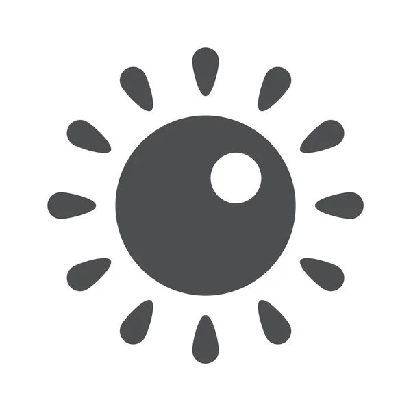 Ikona Sun Glyph Letní Teplý Designový Prvek Sunshine Vektorová Ilustrace — Stockový vektor