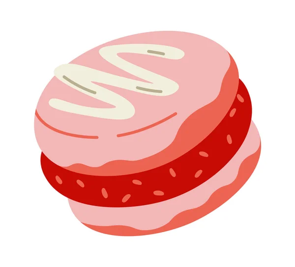 草莓果酱向量扁平的栗子甜食 — 图库矢量图片