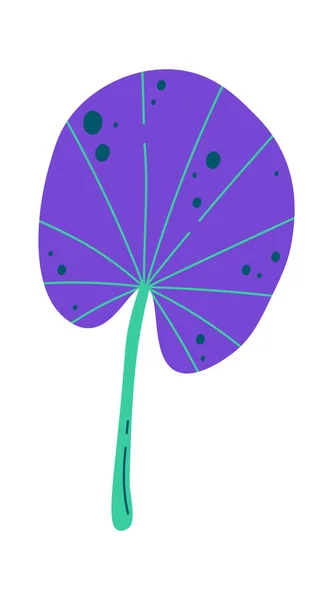 Tropiska Blomma Blad Vektor Platt Illustration Exotisk Växt — Stock vektor
