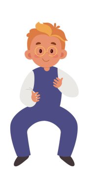 Çocuk vektör düz illüstrasyonla müzik enstrümanlarıyla oynar